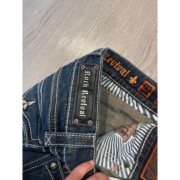 Rock Revival Womens Size 27 Debbie Boot Jeans Low Rise Zip Fly - Picture 5 of 9